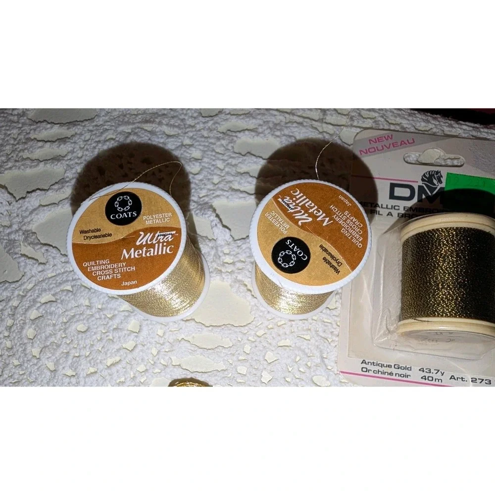 Metallic Special Threads Gold Silver Shimmer Cross Stitch Sewing DMC Coats Lot